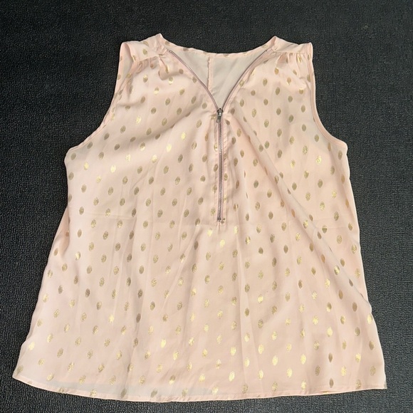 Pink and Gold Polka Dot Sleeveless Top - Picture 1 of 7